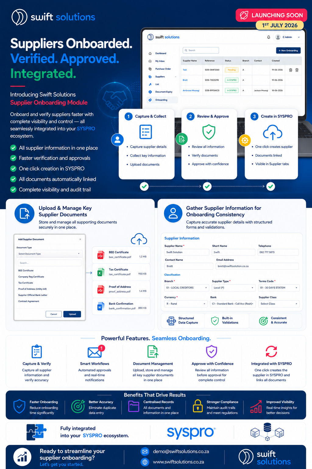Supplier Onboarding Module – Now Live 29th June 2026